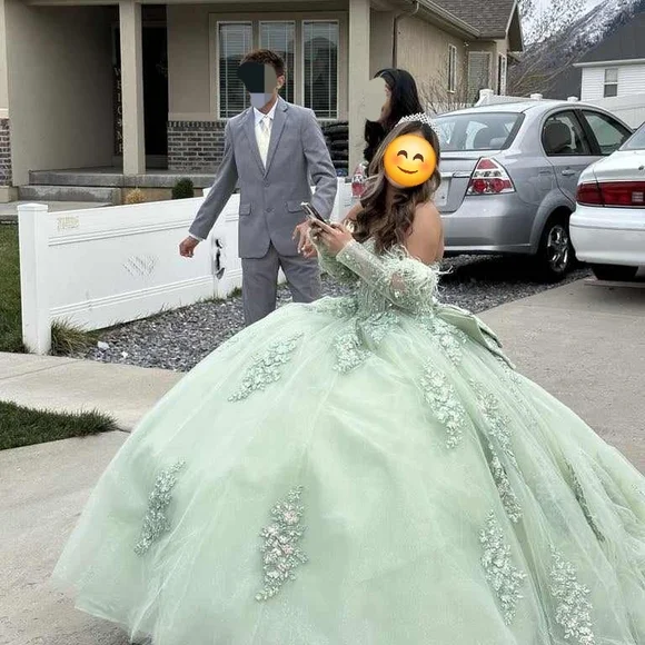 Green Quinceañera Dress - Picture 2 of 8